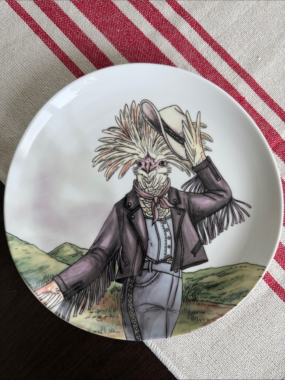 West Elm x Rachel Kozlowski Ceramic Plate - cowboy chicken